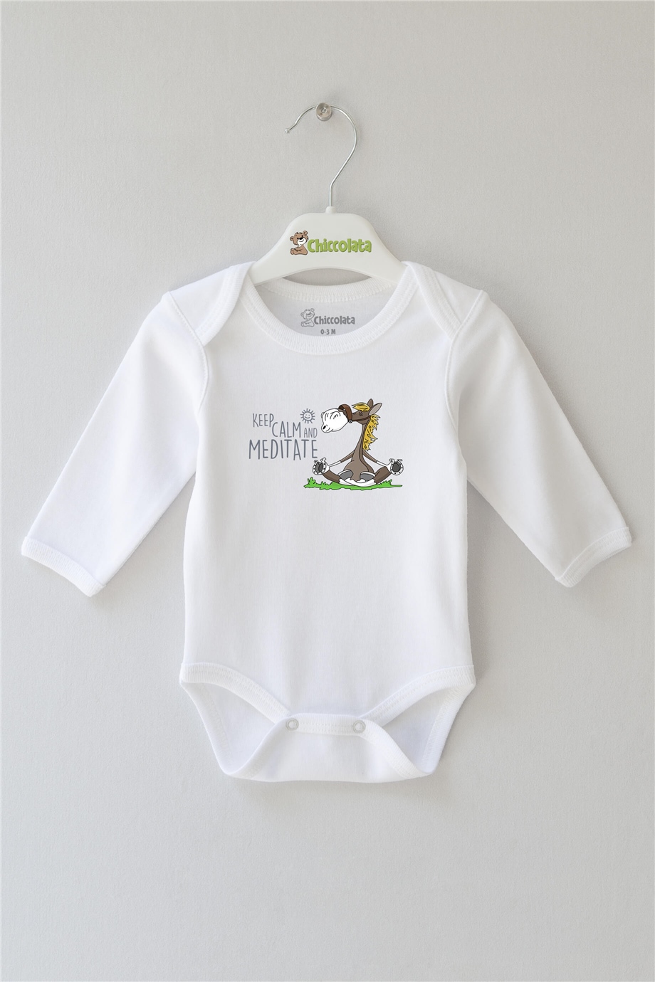 Keep Calm and Meditate Uzun Kollu Bebek Body