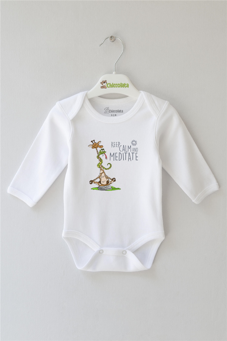 Keep Calm and Meditate Uzun Kollu Bebek Body