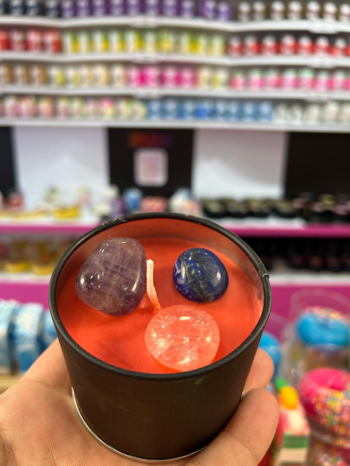 Doğal Taşlı Amor Mum