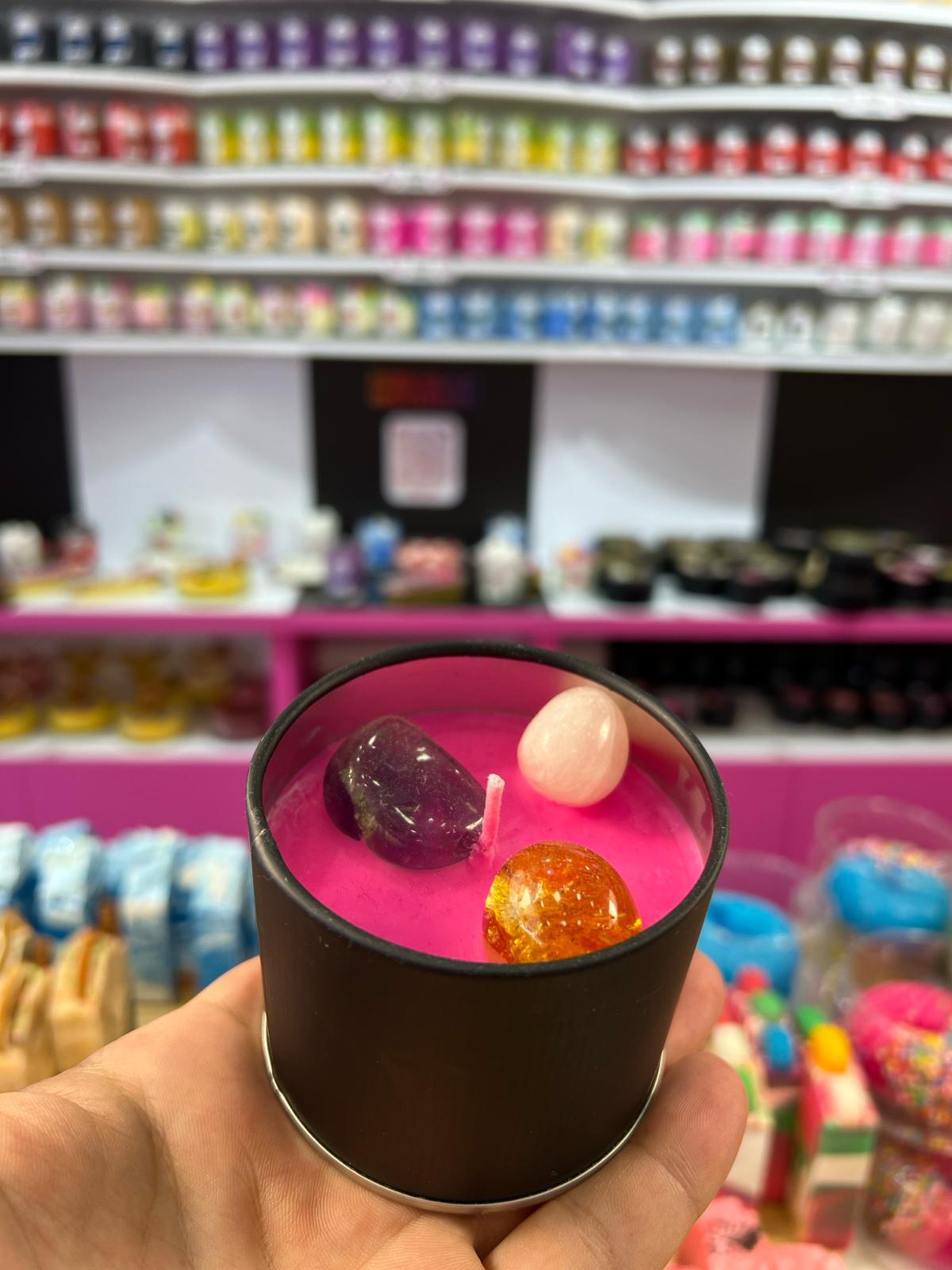 Doğal Taşlı Mum