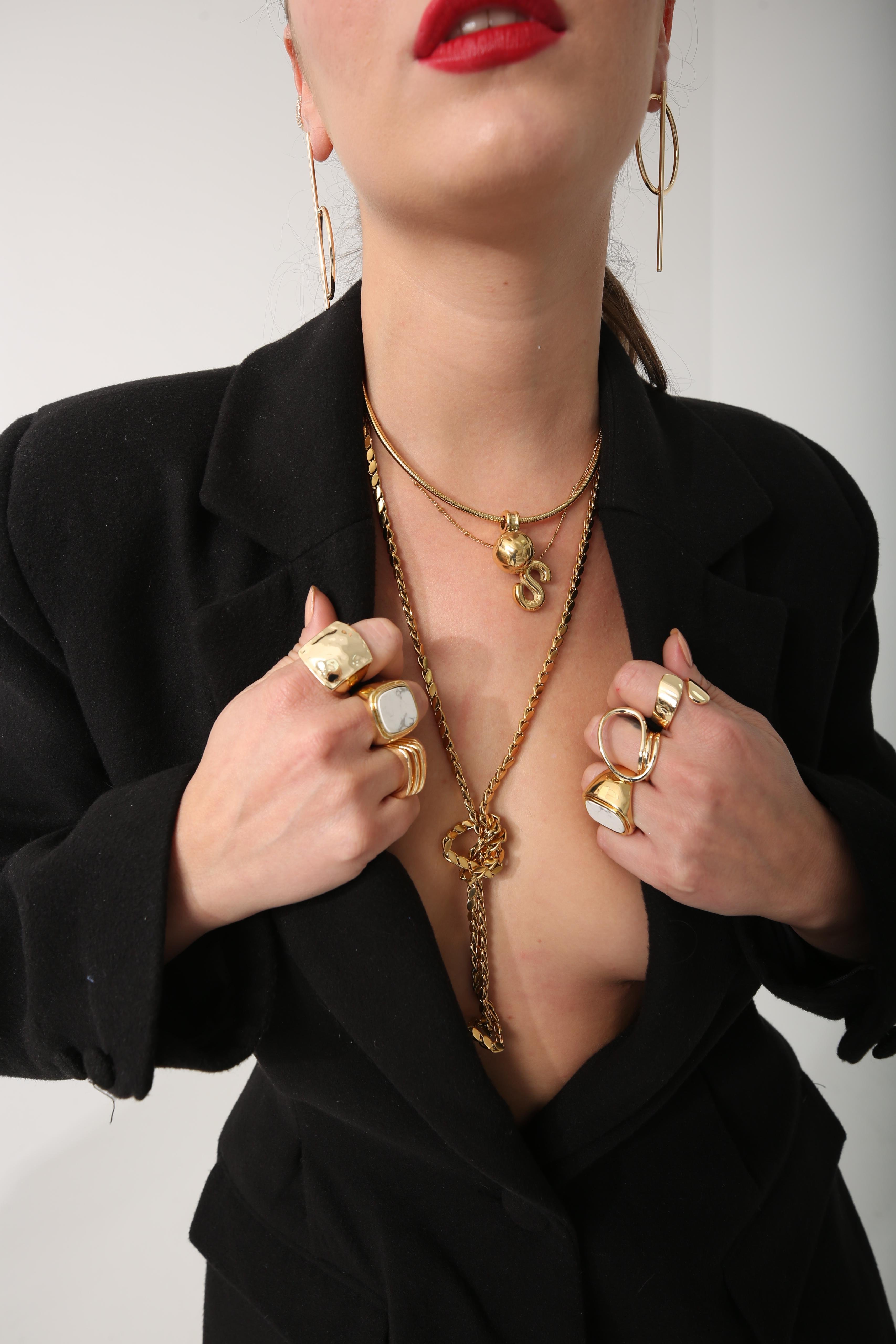 Gold Arpa Kolye