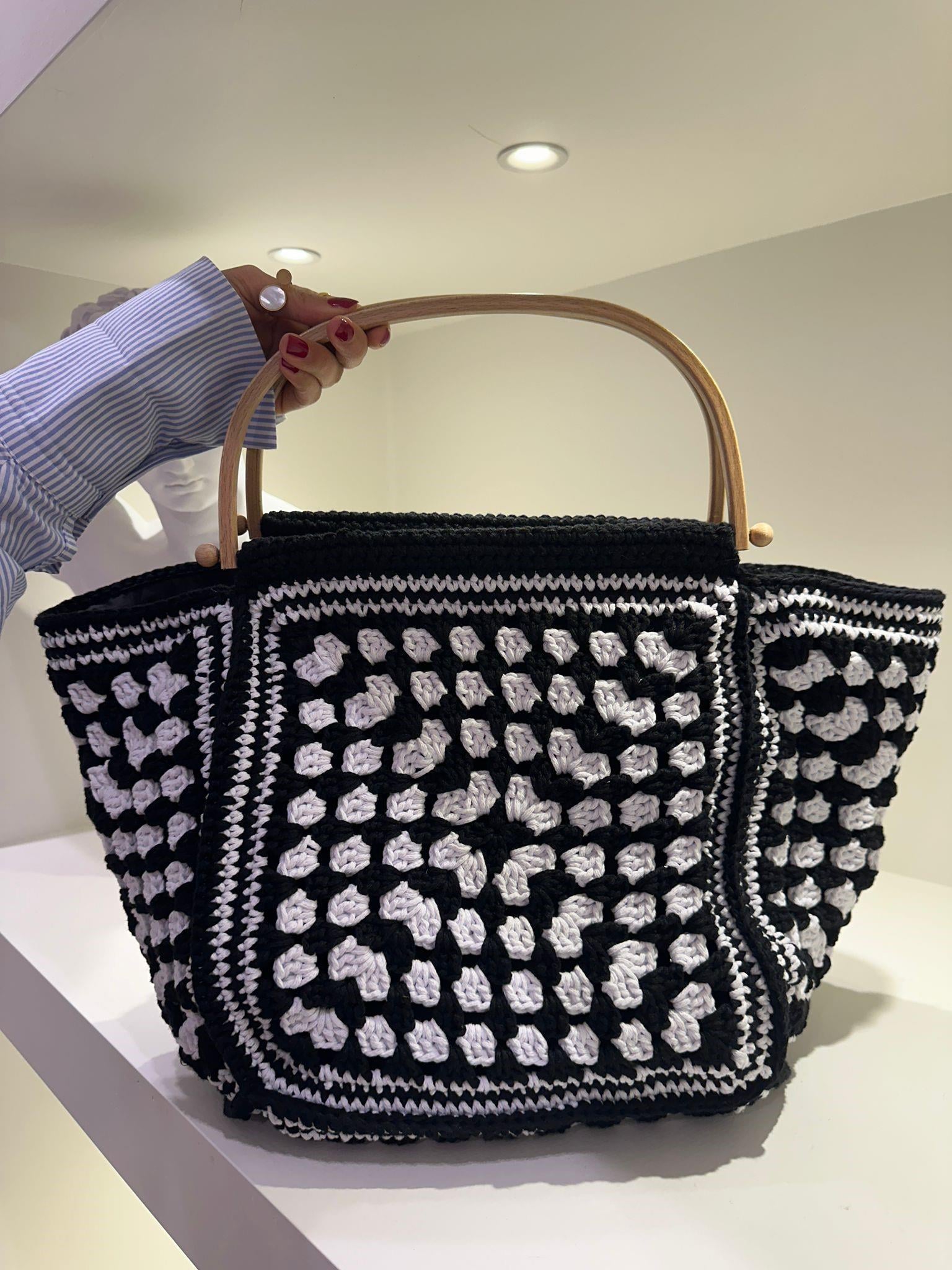 HANDMADE ÇANTA Siyah Beyaz