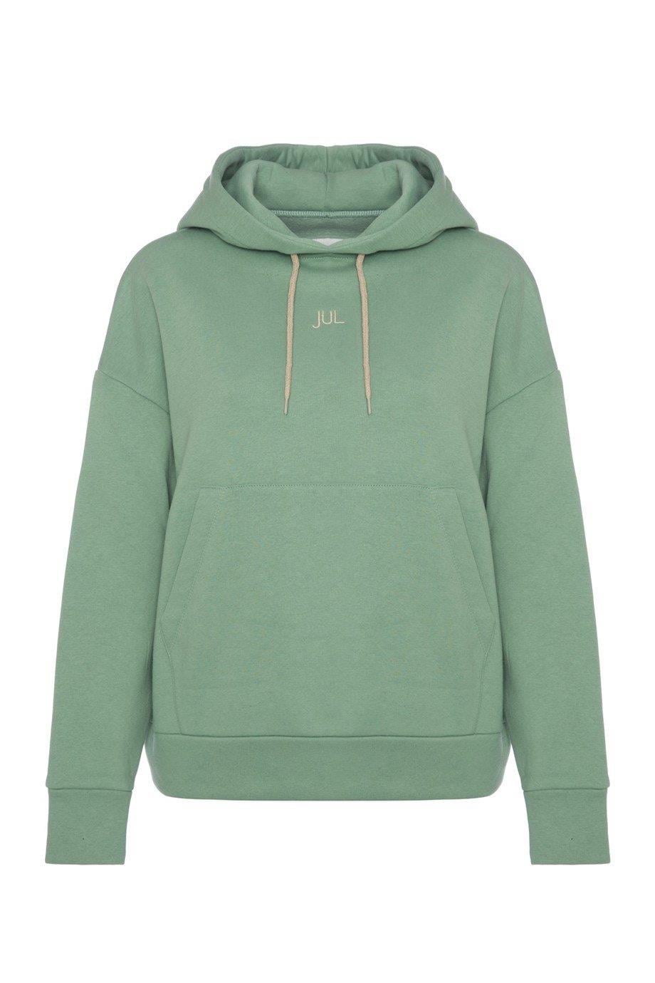 Hoodie Sweatshirt Şardonlu Yeşil