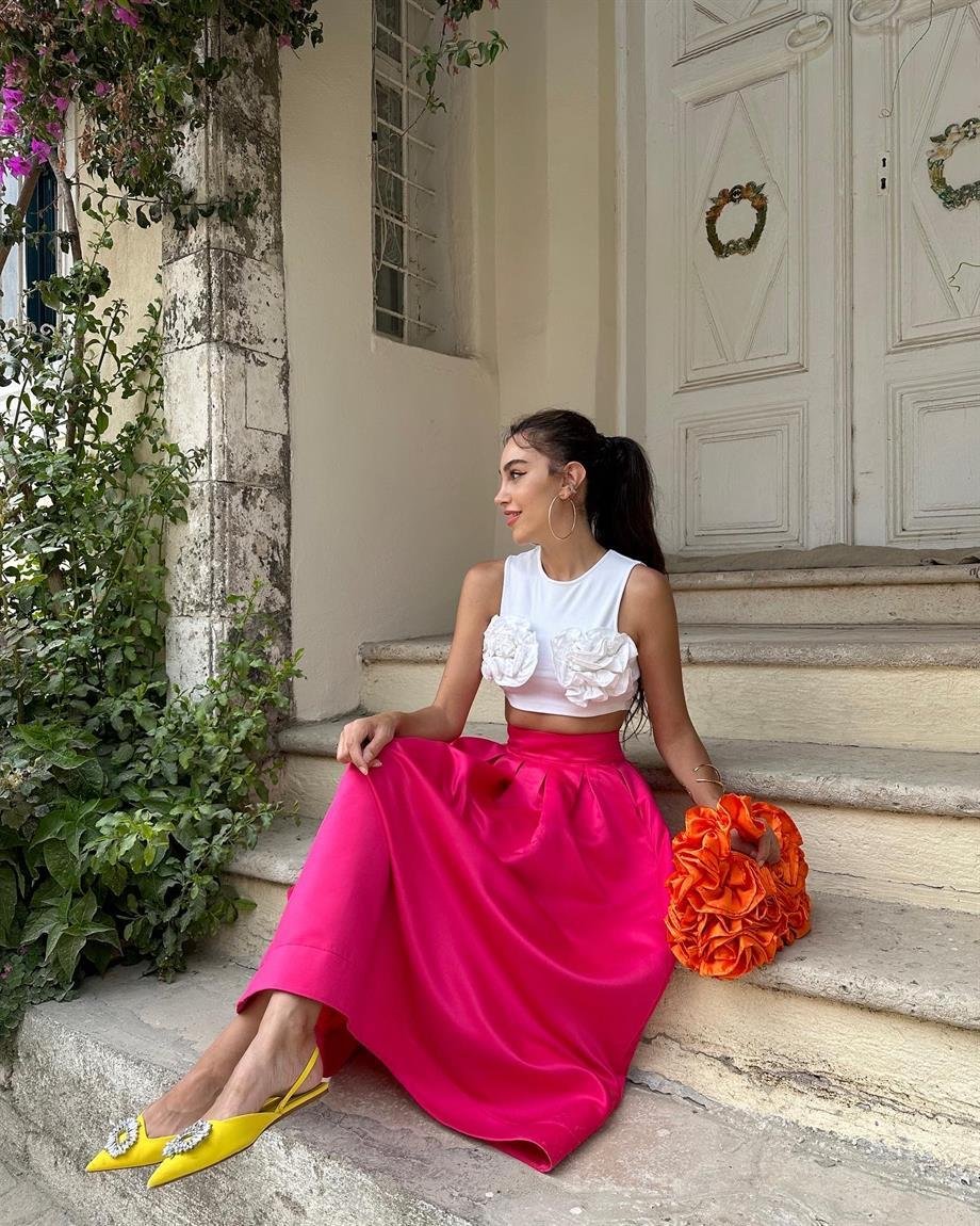 Kloş Etek Pembe