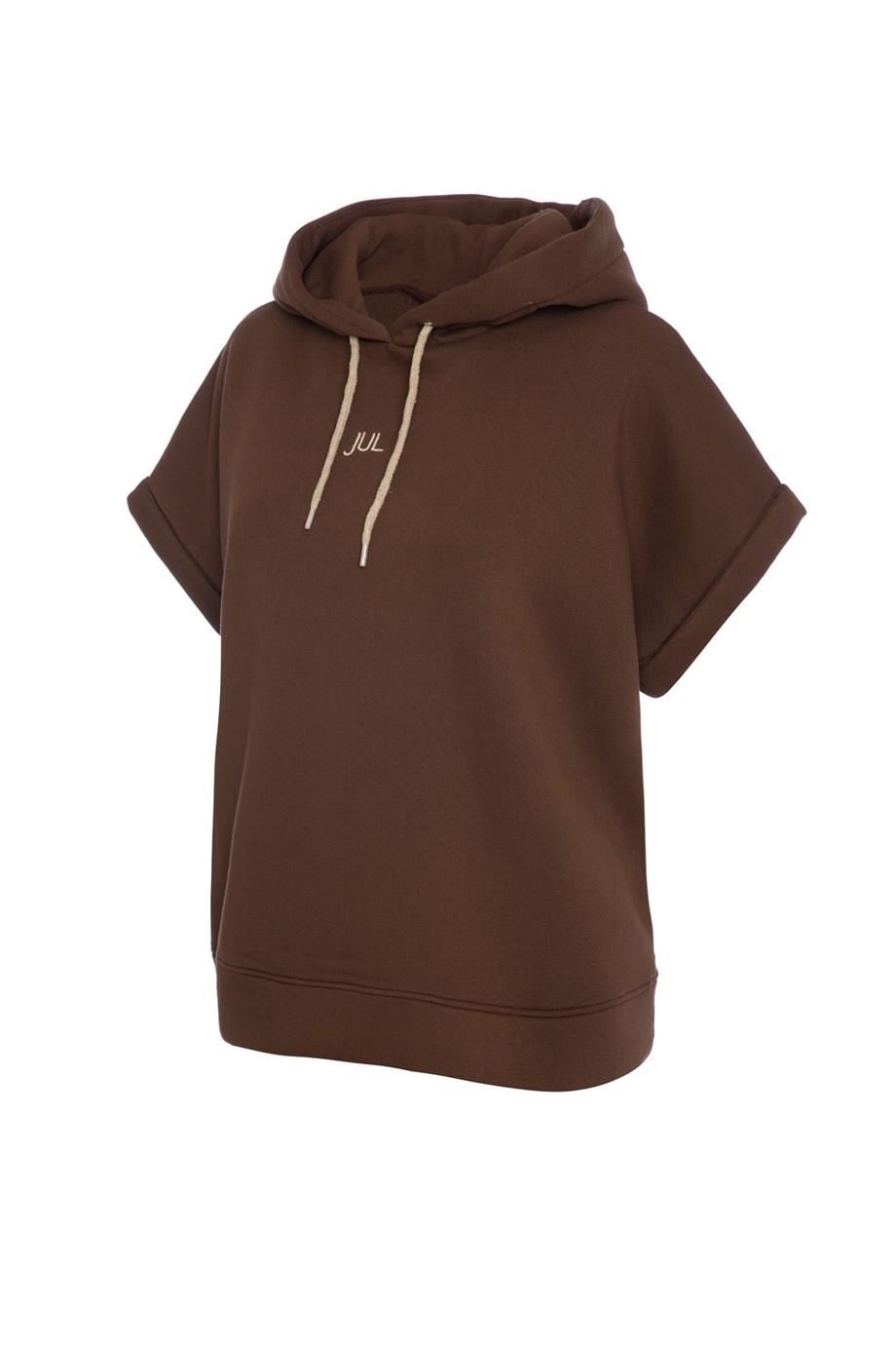 Vatkalı Kolsuz Sweatshirt Şardonlu Kahverengi