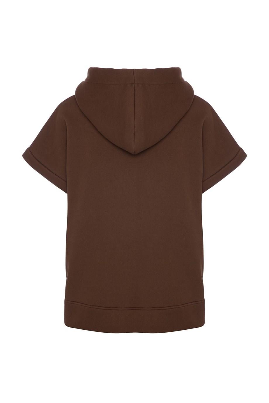 Vatkalı Kolsuz Sweatshirt Şardonlu Kahverengi