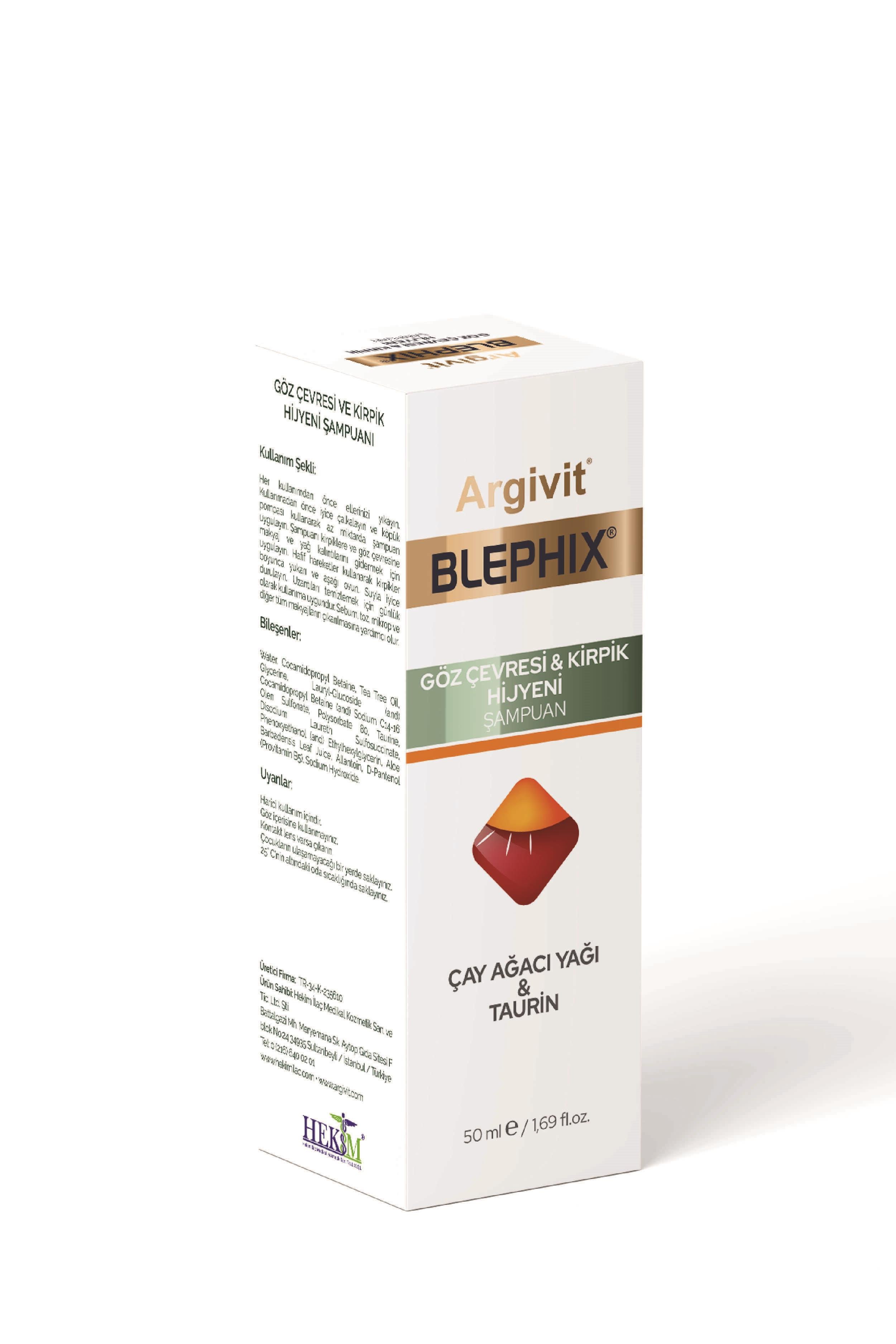 Argivit Blephix Göz Çevresi ve Kirpik Temizleyici Şampuan 50 ml 2'li Paket
