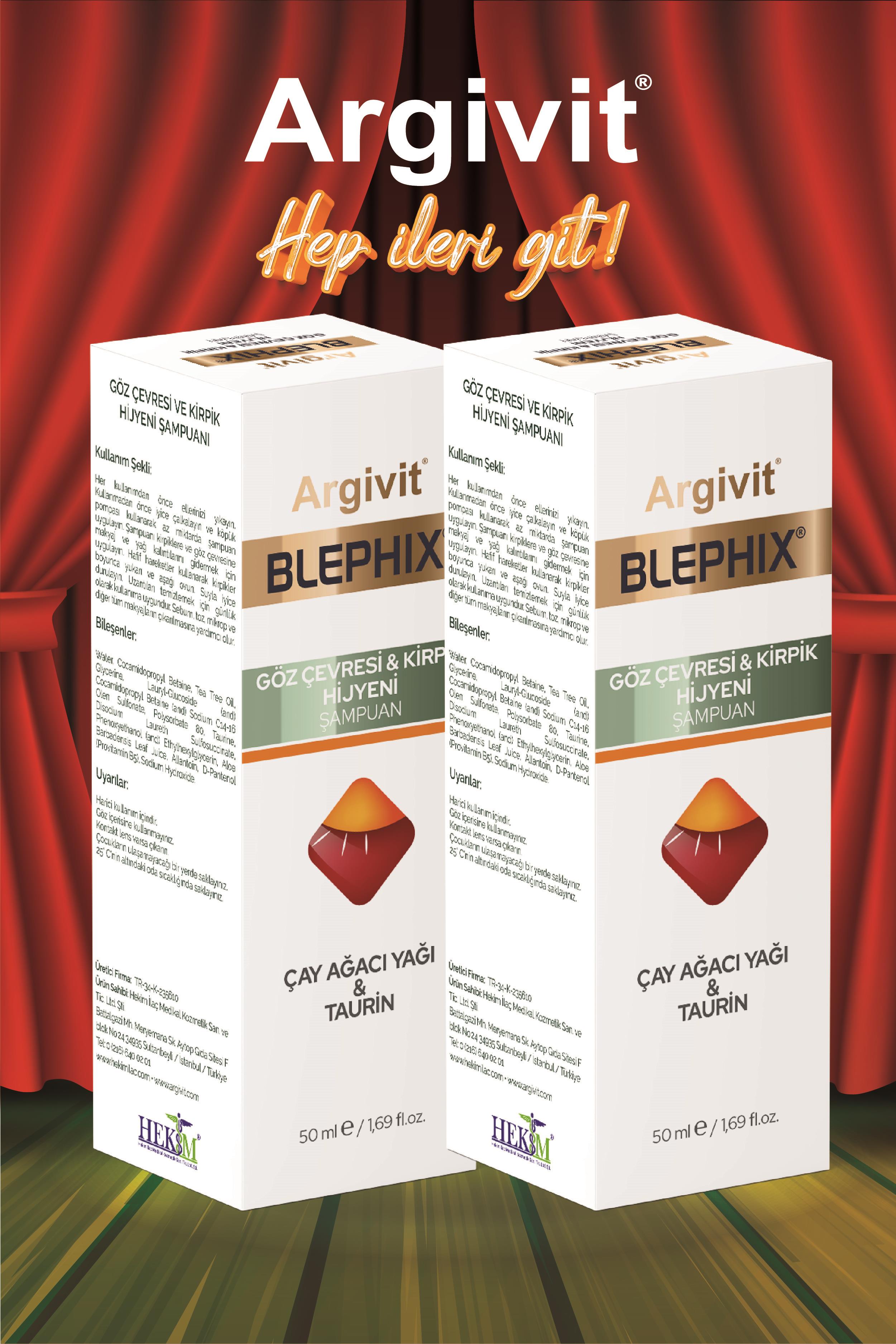 Argivit Blephix Göz Çevresi ve Kirpik Temizleyici Şampuan 50 ml 2'li Paket