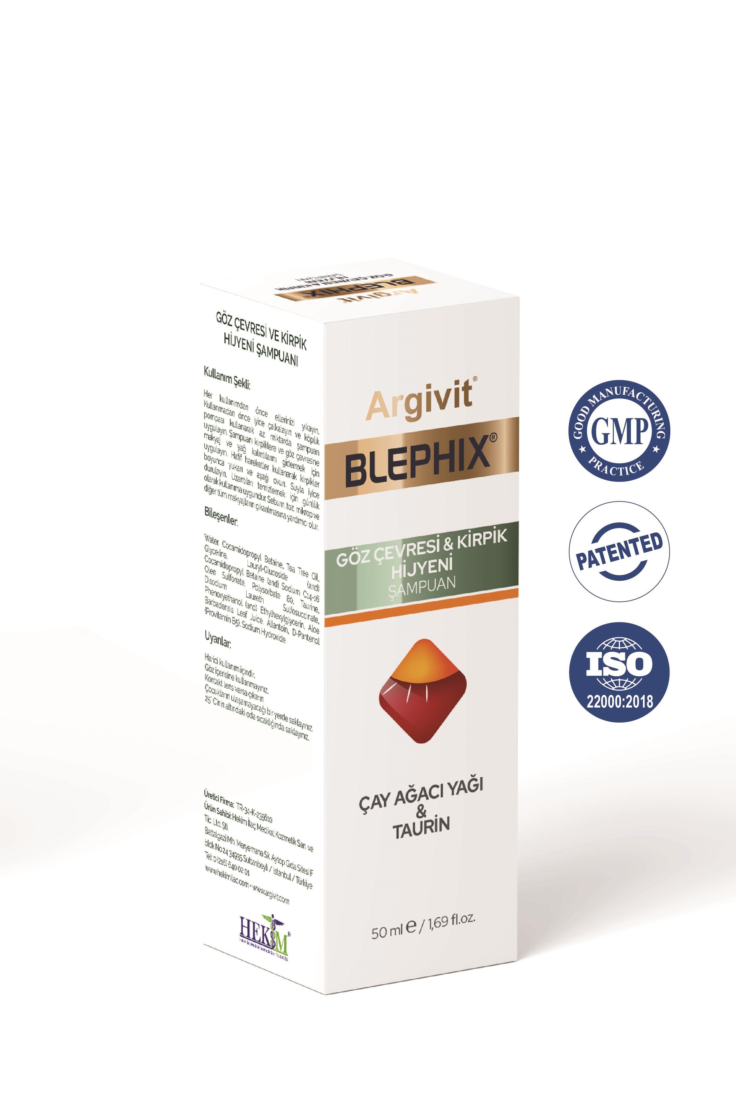Argivit Blephix Göz Çevresi ve Kirpik Temizleyici Şampuan 50 ml 2'li Paket