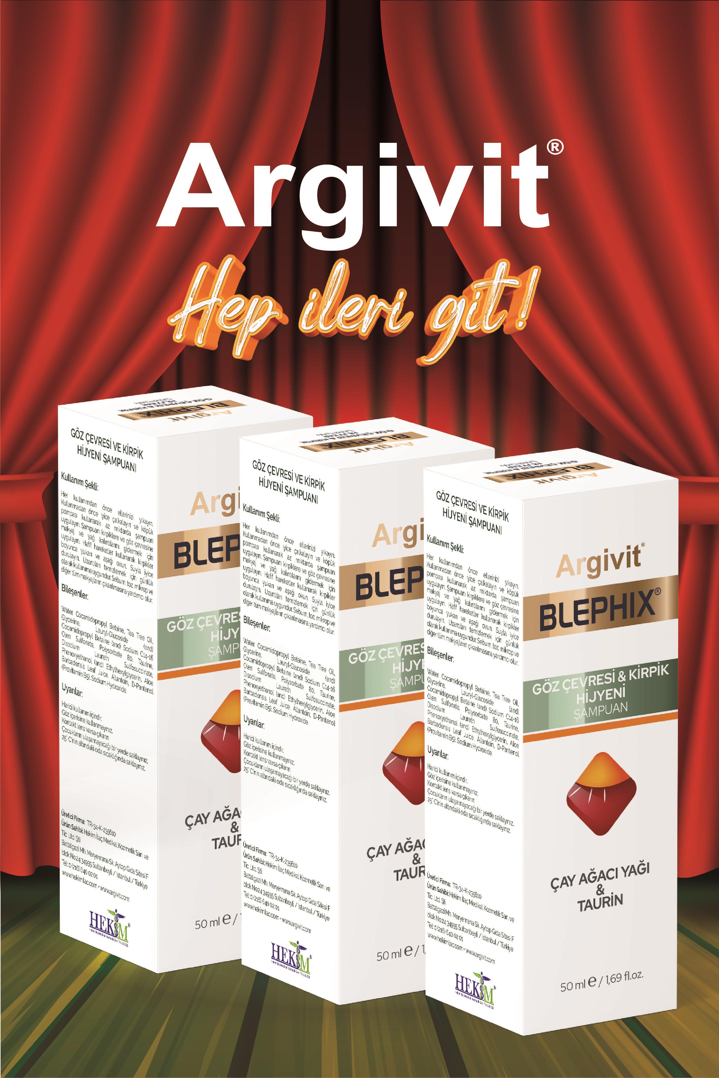 Argivit Blephix Göz Çevresi ve Kirpik Temizleyici Şampuan 50 ml 3'lü Paket