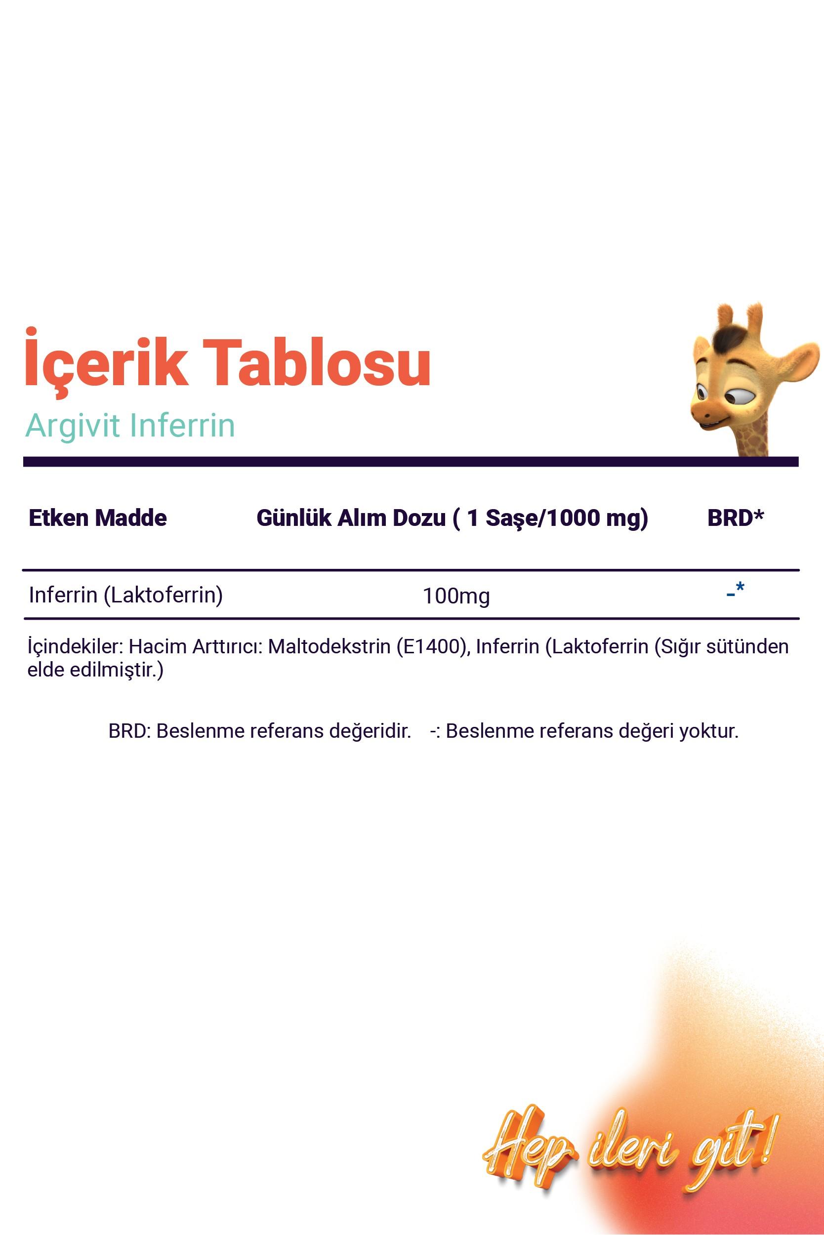 Argivit İnferrin Laktoferrin İçeren Takviye Edici Gıda 30 Saşe