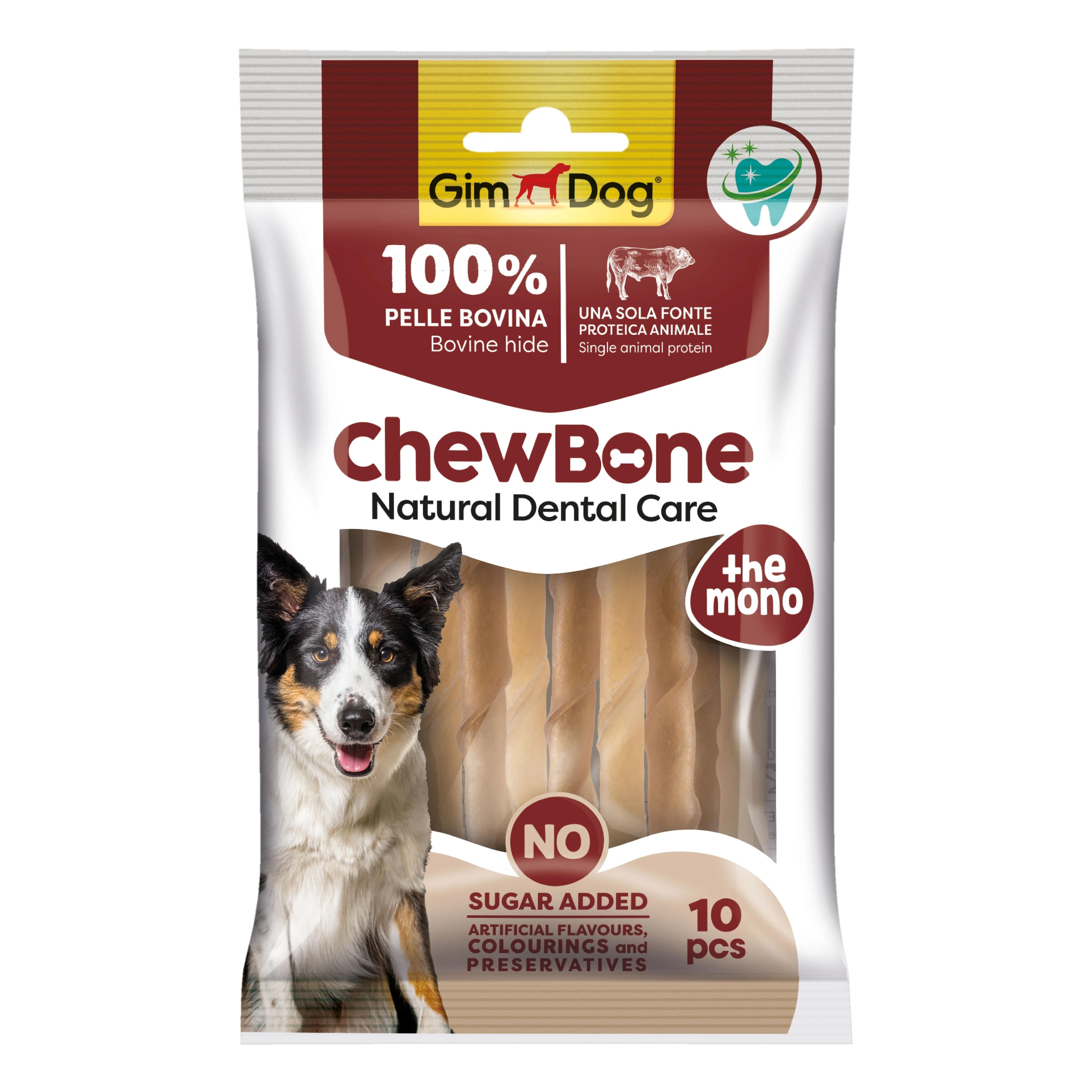 GimDog Chew Bone Rawhide Sticks Burgu 10 'lu Çiğneme Kemiği 9-10 mm 80 Gr
