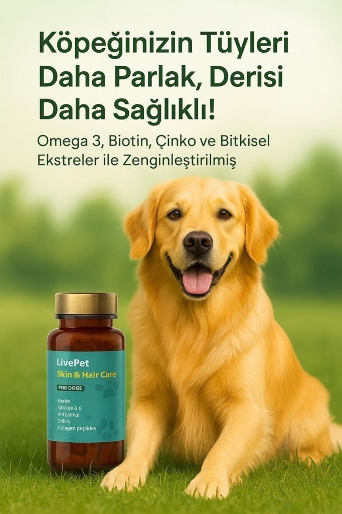 Live Pet Köpekler İçin Sağlıklı Deri ve Tüy Tableti