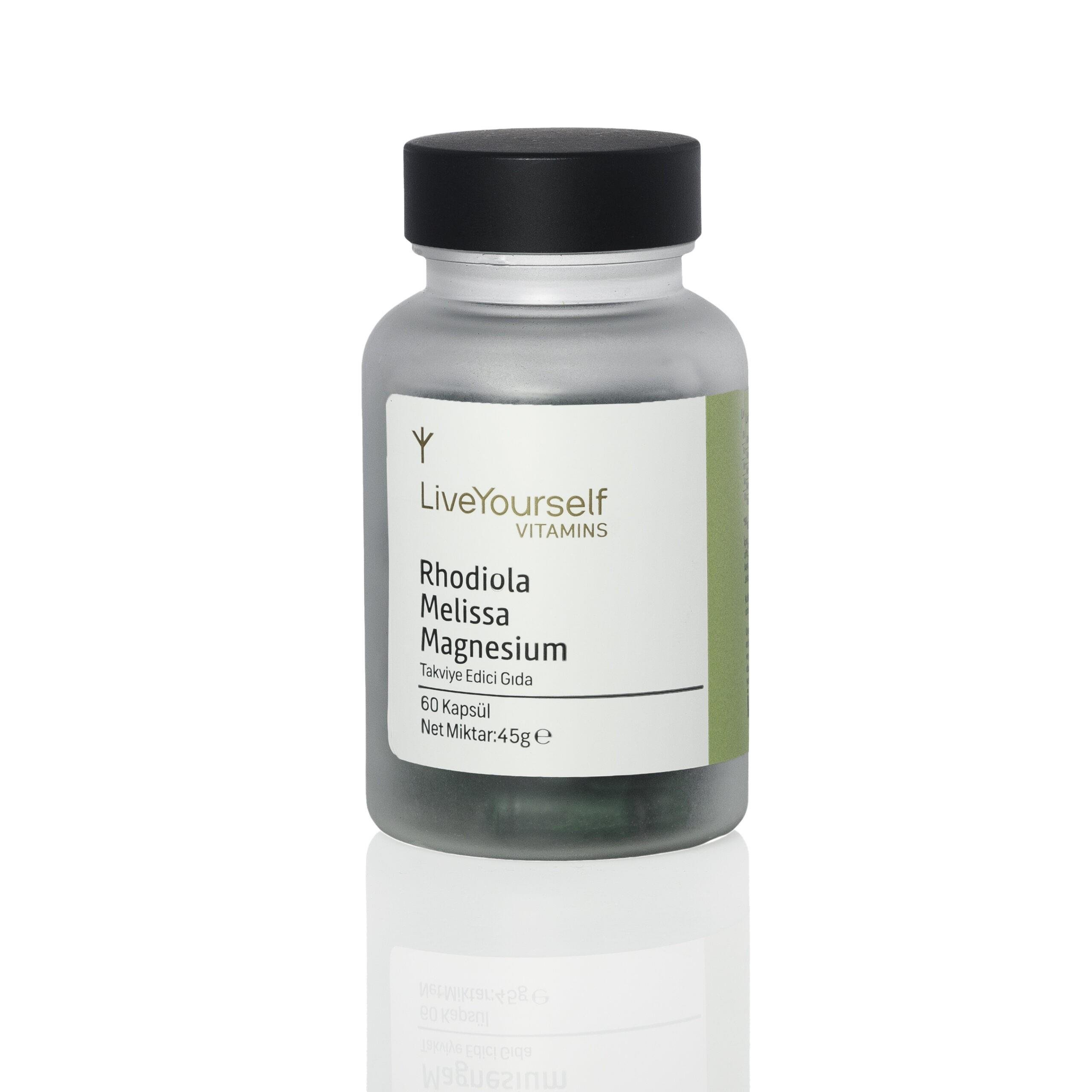 Live Yourself Rodiola Melissa & Magnezyum içeren Bitkisel Takviye 60 Kapsül