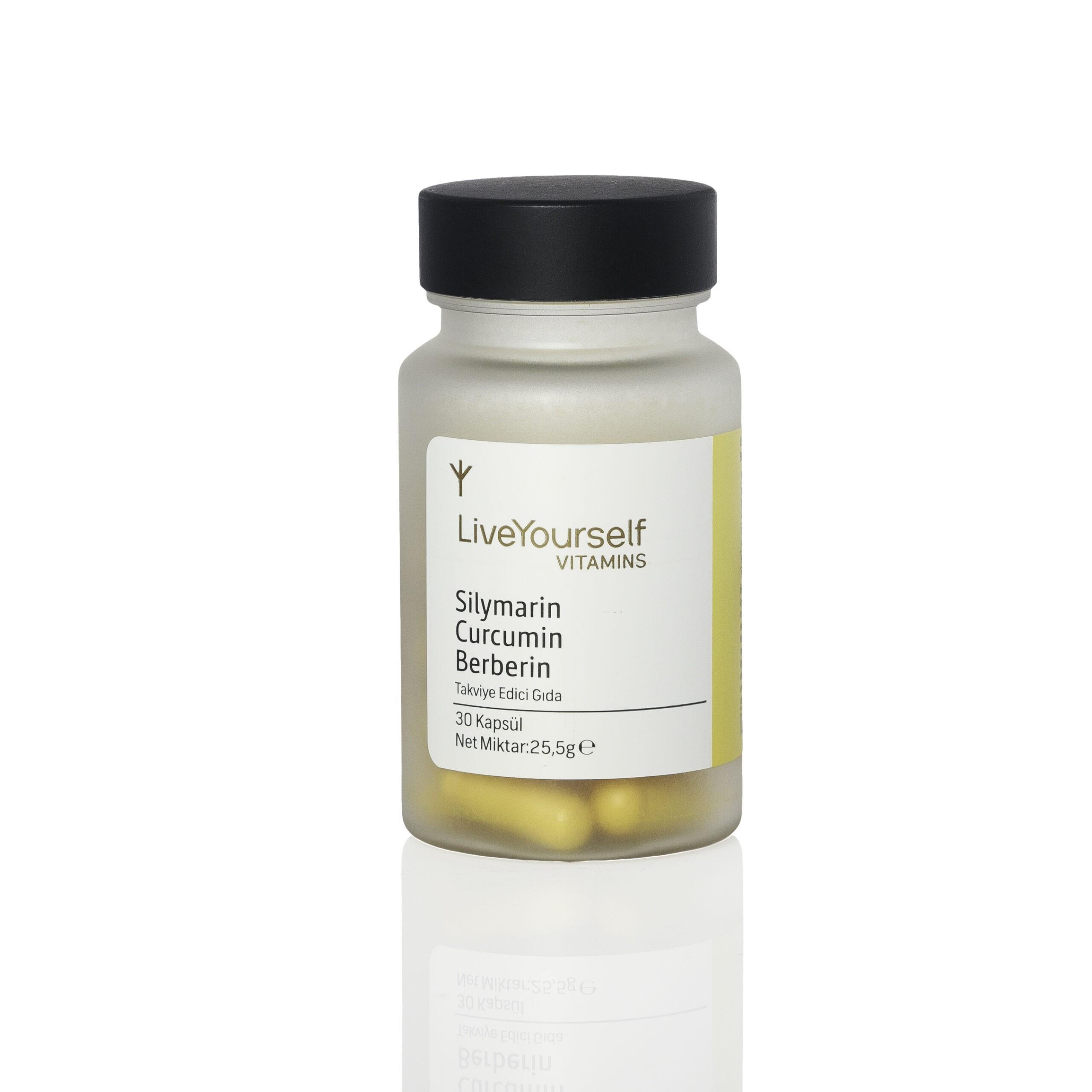 Live Yourself Silymarin Curcumin, Devedikeni Ekstresi, Kurkumin, Berberis Vulgaris Ekstresi içeren Takviye Edici Gıda 30 Kapsül