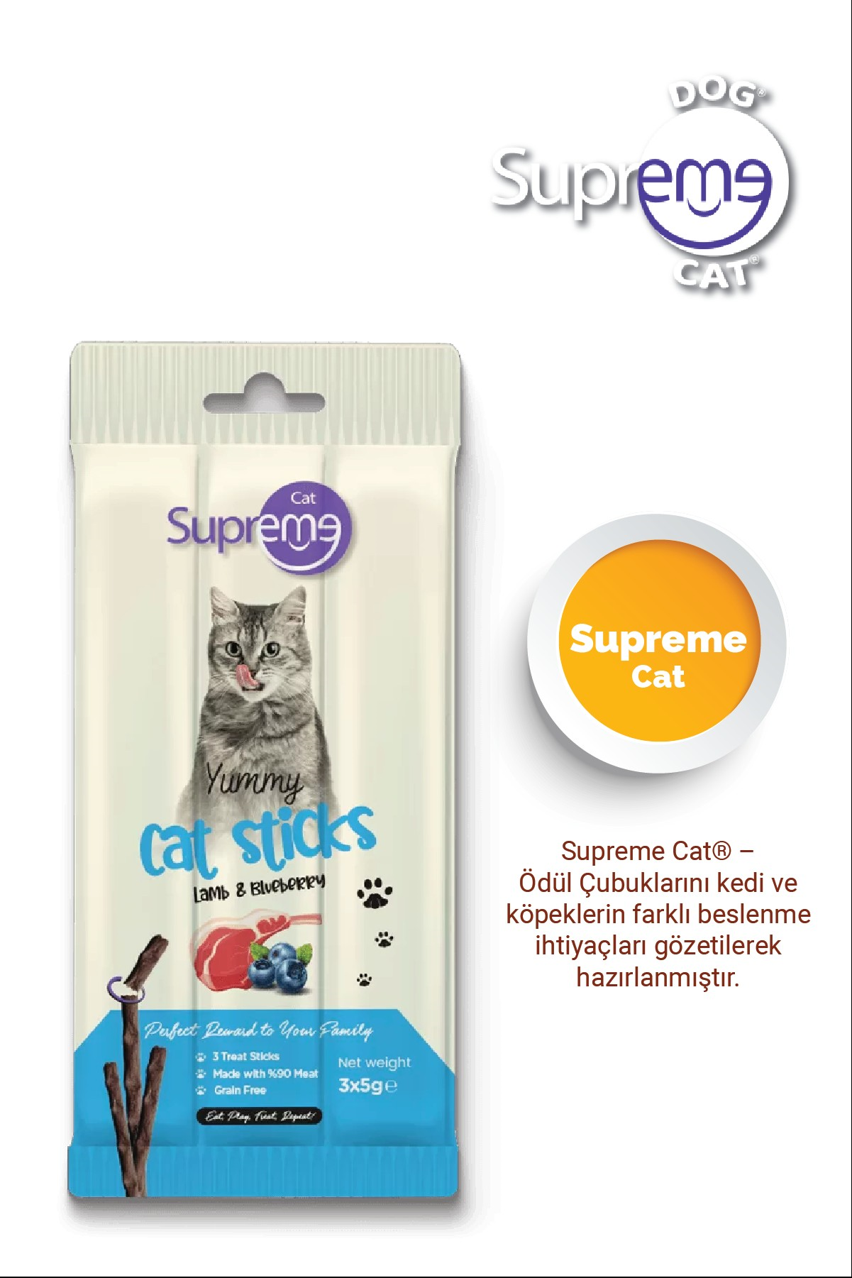 Supreme Cat Lamb & Blueberry 3x5g
