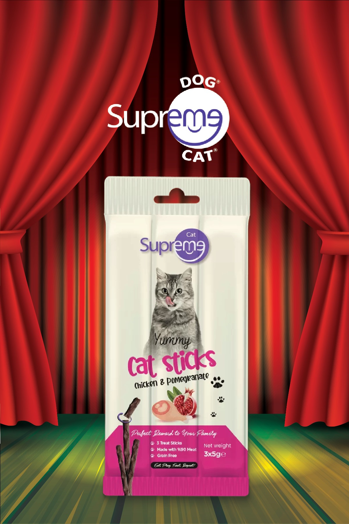 Supreme Cat Stick Chicken & Pomegranate 3x5g