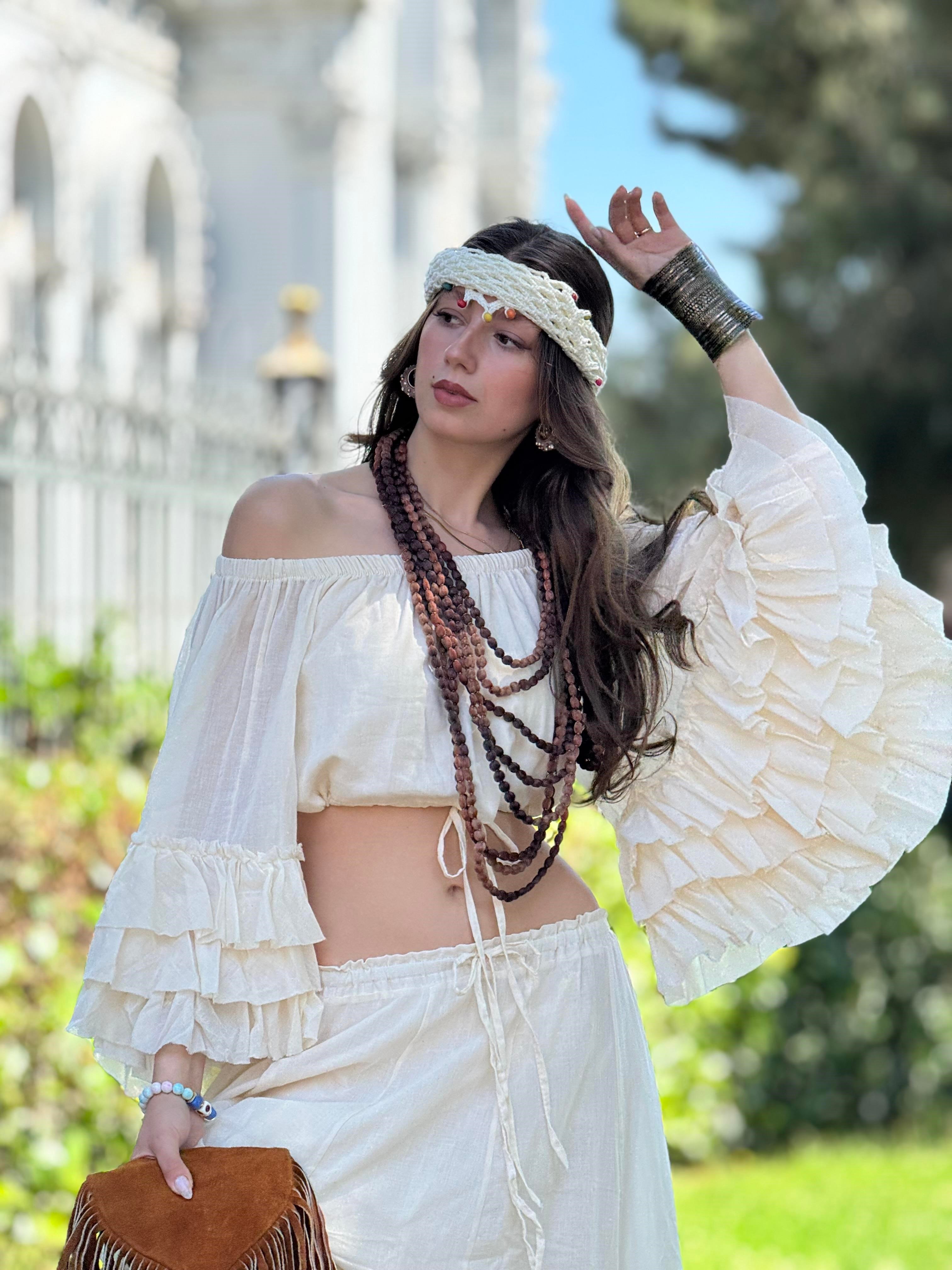 Bohem Gypsy İspanyol Kol Straplez Bluz