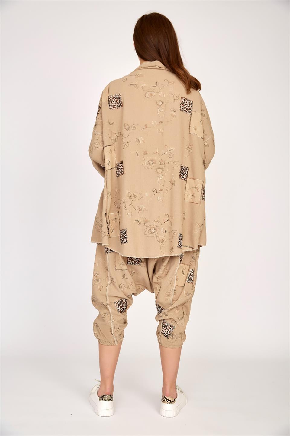 Boho Şalvar Pantolon Asimetrik Ceket Takım