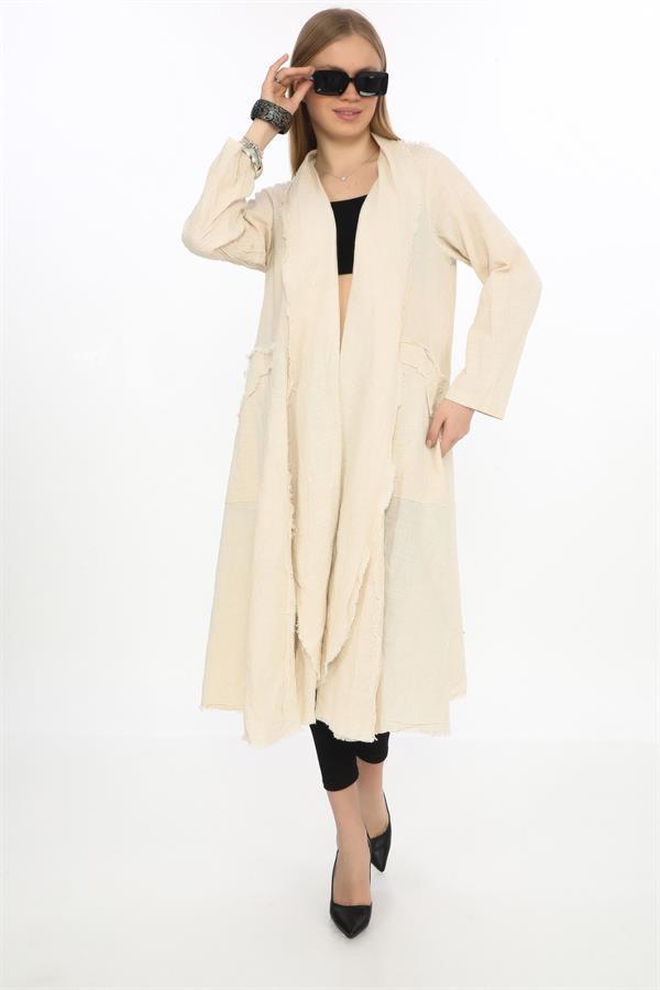 Bohomiyan Uzun Keten Kaftan & Kap