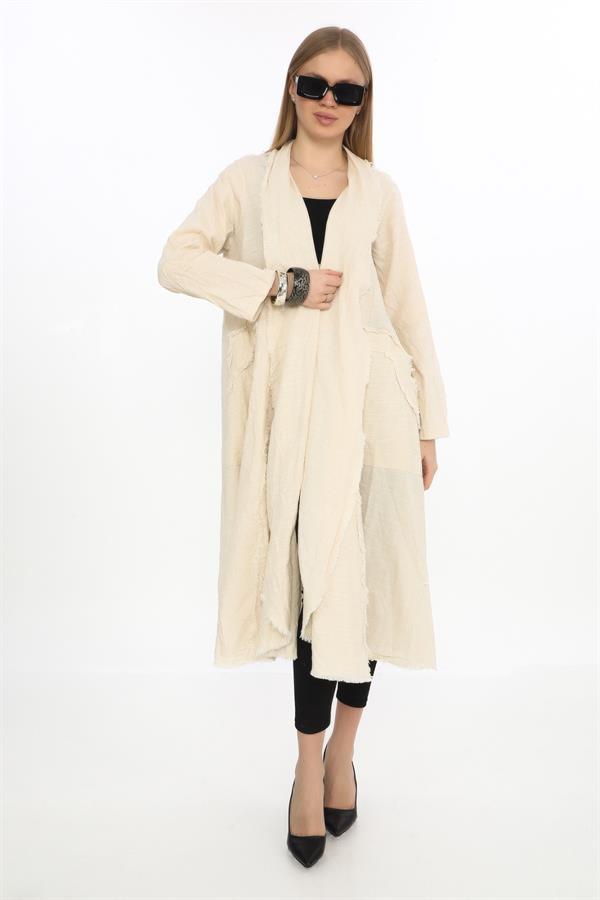 Bohomiyan Uzun Keten Kaftan & Kap
