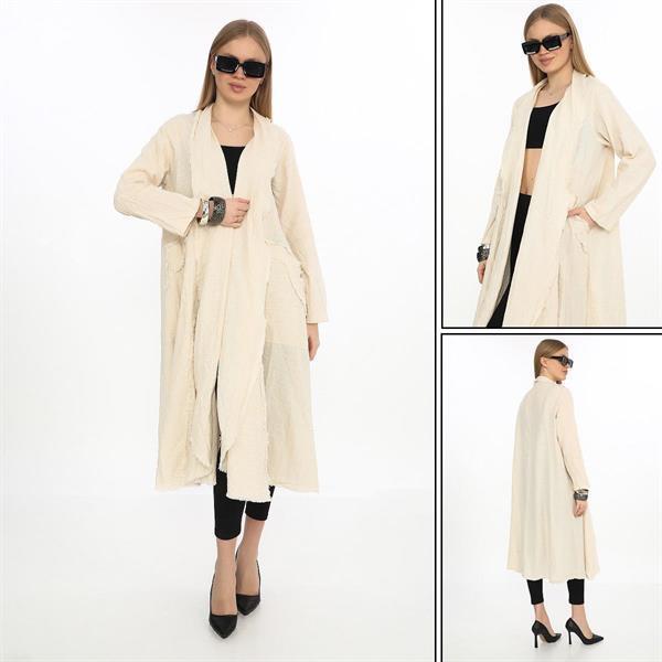 Bohomiyan Uzun Keten Kaftan & Kap