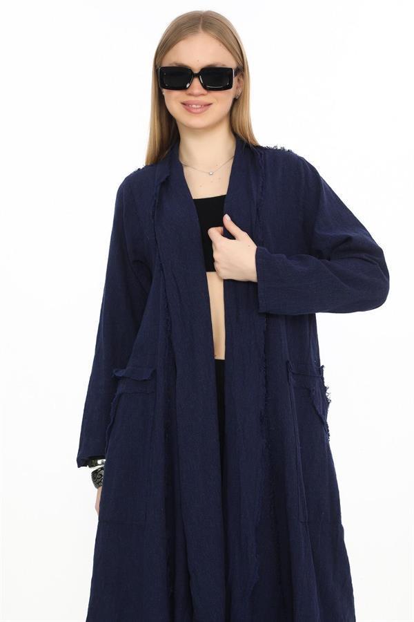 Bohomiyan Uzun Keten Kaftan & Kap