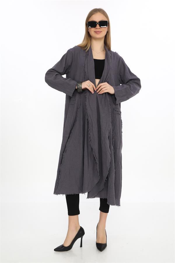 Bohomiyan Uzun Keten Kaftan & Kap