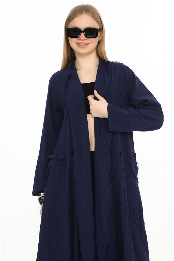 Bohomiyan Uzun Keten Kaftan & Kap
