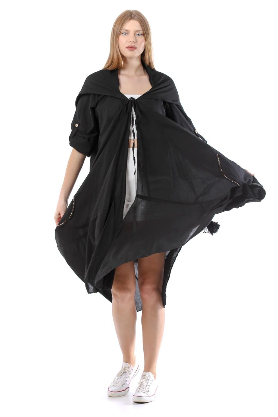 Cadı Kapüşonlu Bohem Kimono&kaftan
