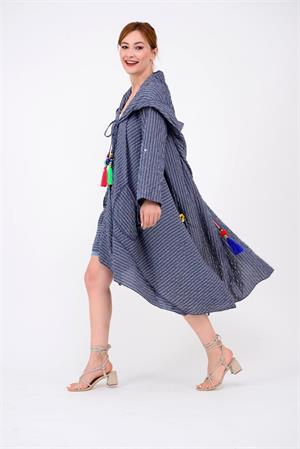 Cadı Kapüşonlu Cepli Boho Mevsimlik Panço & Kap