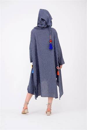 Cadı Kapüşonlu Cepli Boho Mevsimlik Panço & Kap