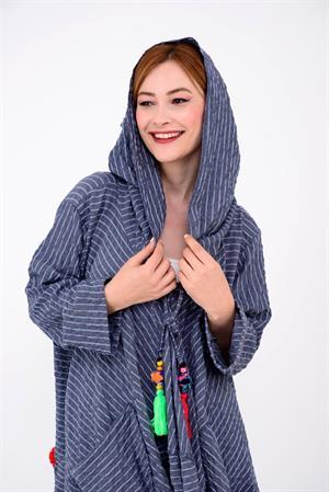 Cadı Kapüşonlu Cepli Boho Mevsimlik Panço & Kap