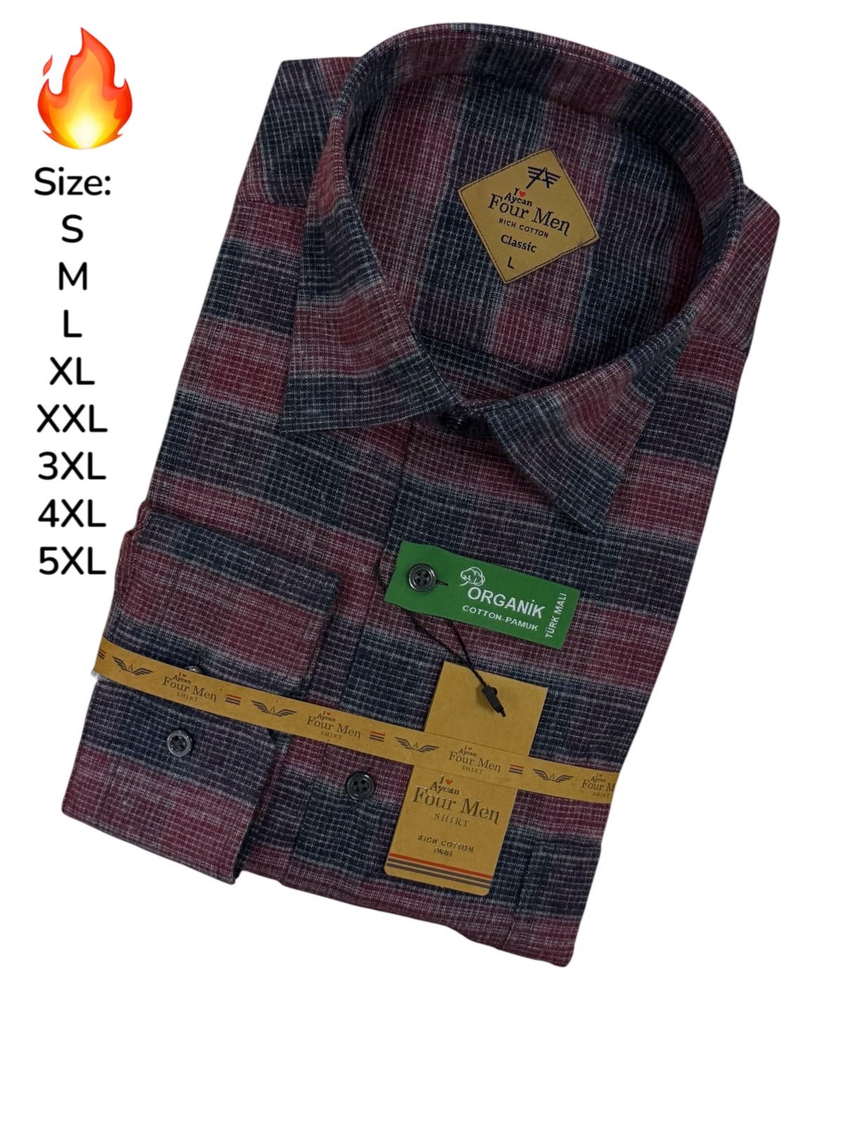Flanel Kışlık Pamuklu Tek Cepli Düğmeli Yaka Gömlek (Regular Kalıp)
