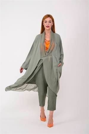 Italyan Ipek Detaylı Oversize Kaftan & Bluz