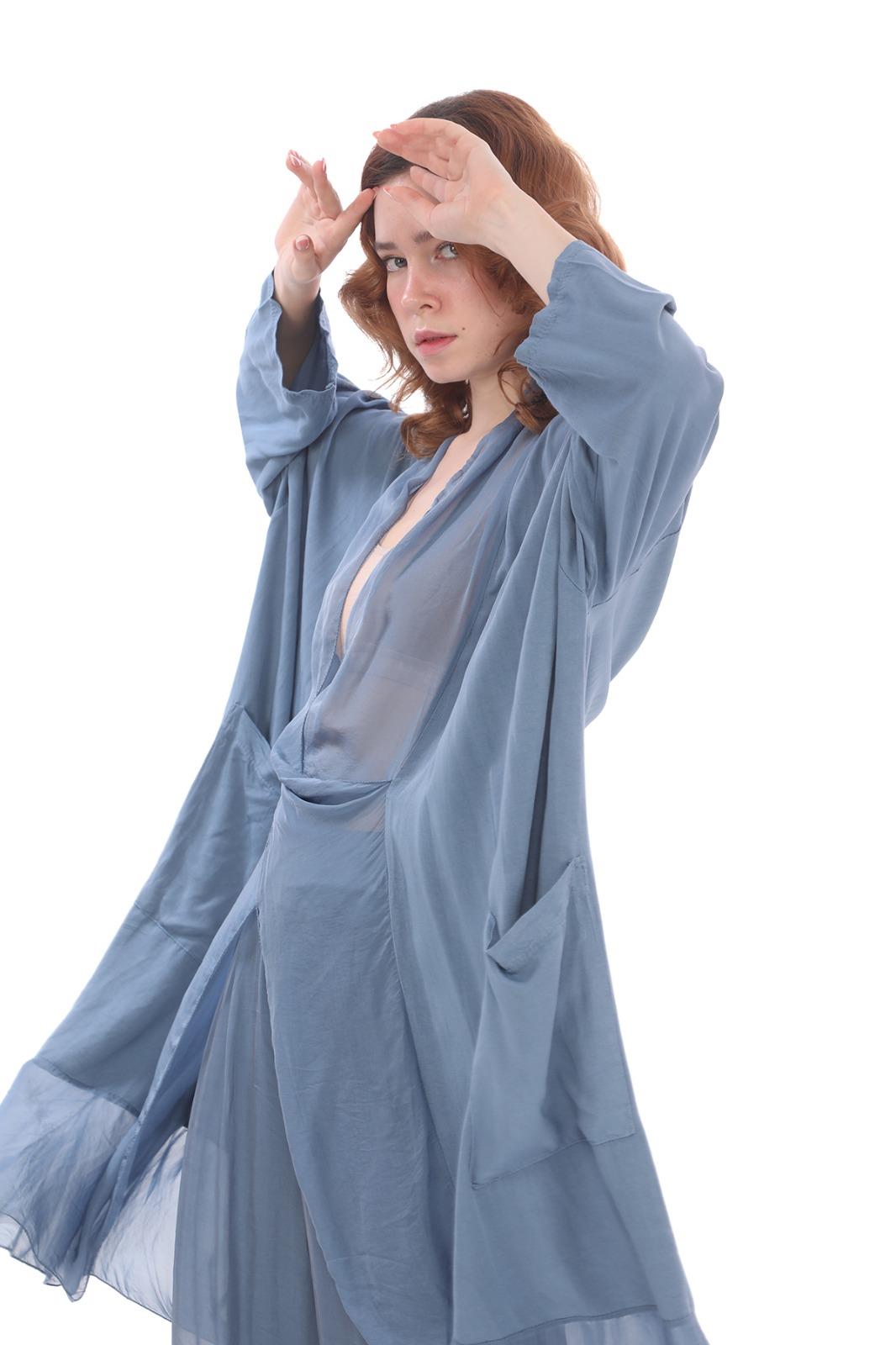 Italyan Ipek Detaylı Oversize Kaftan & Bluz