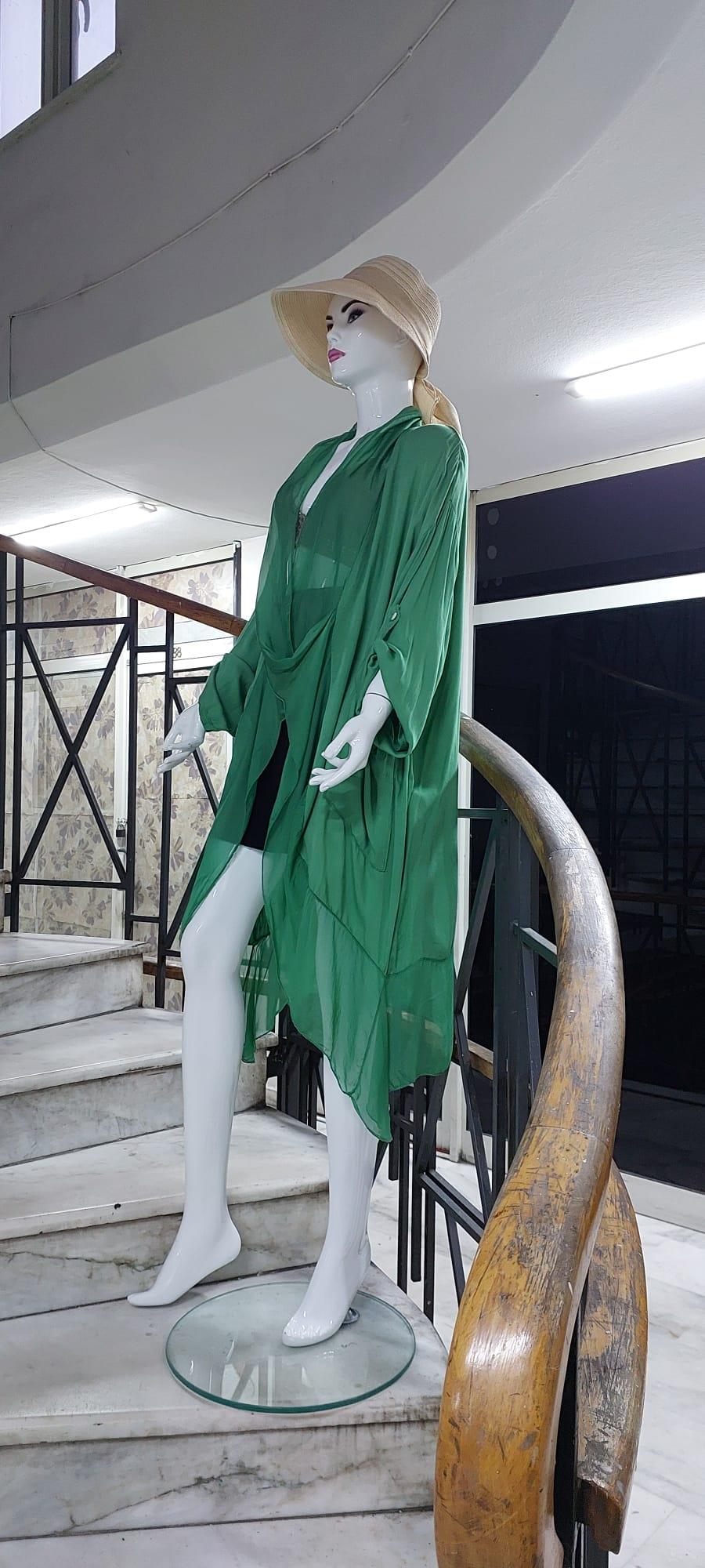 Italyan Ipek Detaylı Oversize Kaftan & Bluz