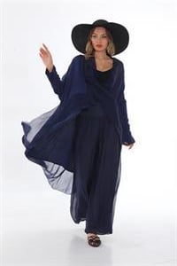 Italyan Ipek Detaylı Oversize Kaftan & Bluz