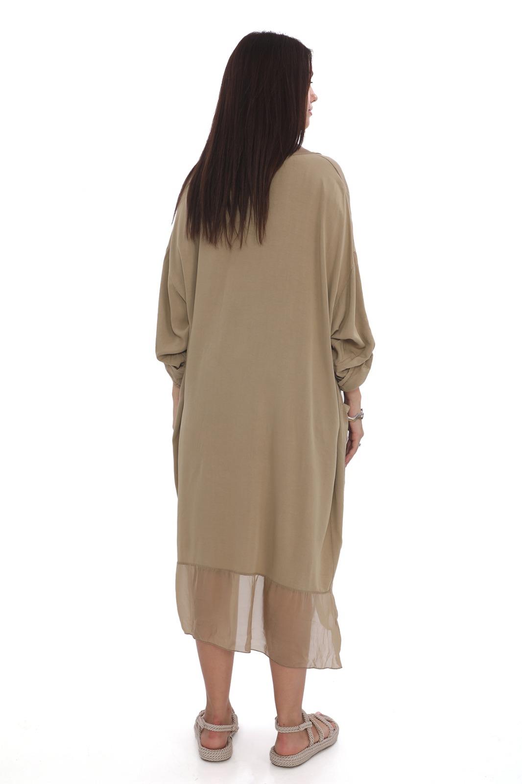Itayan Ipek Detaylı Oversize Kaftan
