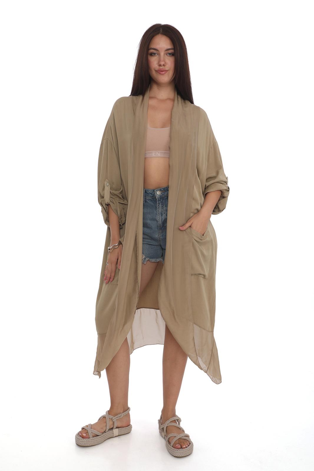 Itayan Ipek Detaylı Oversize Kaftan