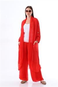 Itayan Ipek Detaylı Oversize Kaftan