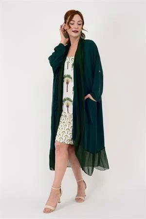 Itayan Ipek Detaylı Oversize Kaftan