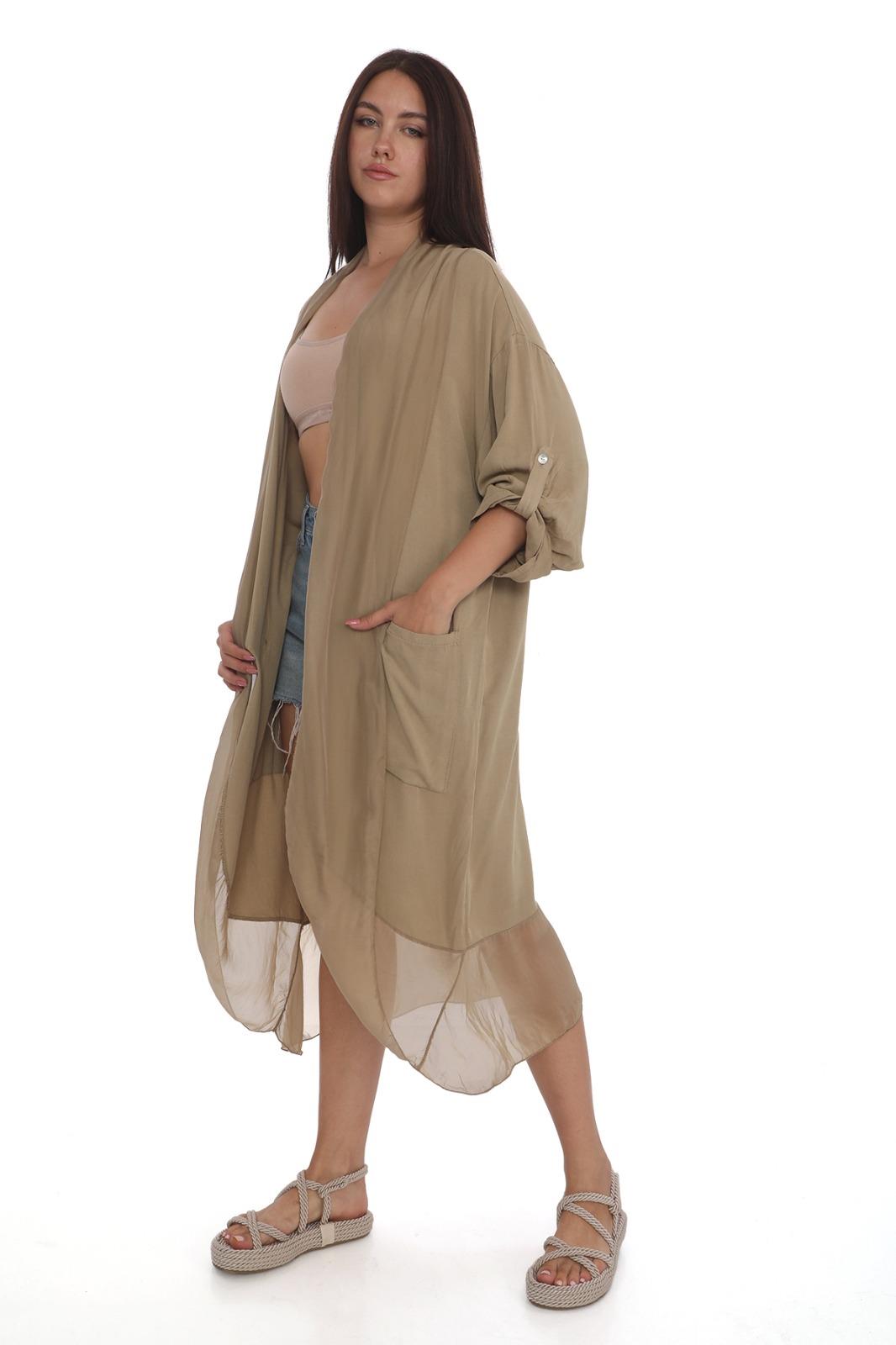 Itayan Ipek Detaylı Oversize Kaftan