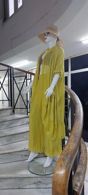 Itayan Ipek Detaylı Oversize Kaftan