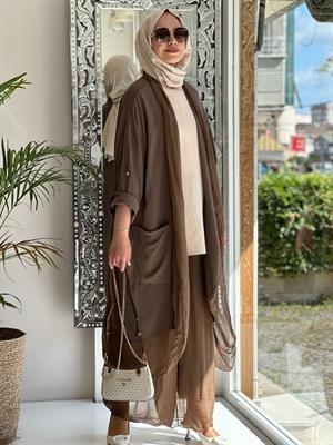 Itayan Ipek Şal Detaylı Kaftan