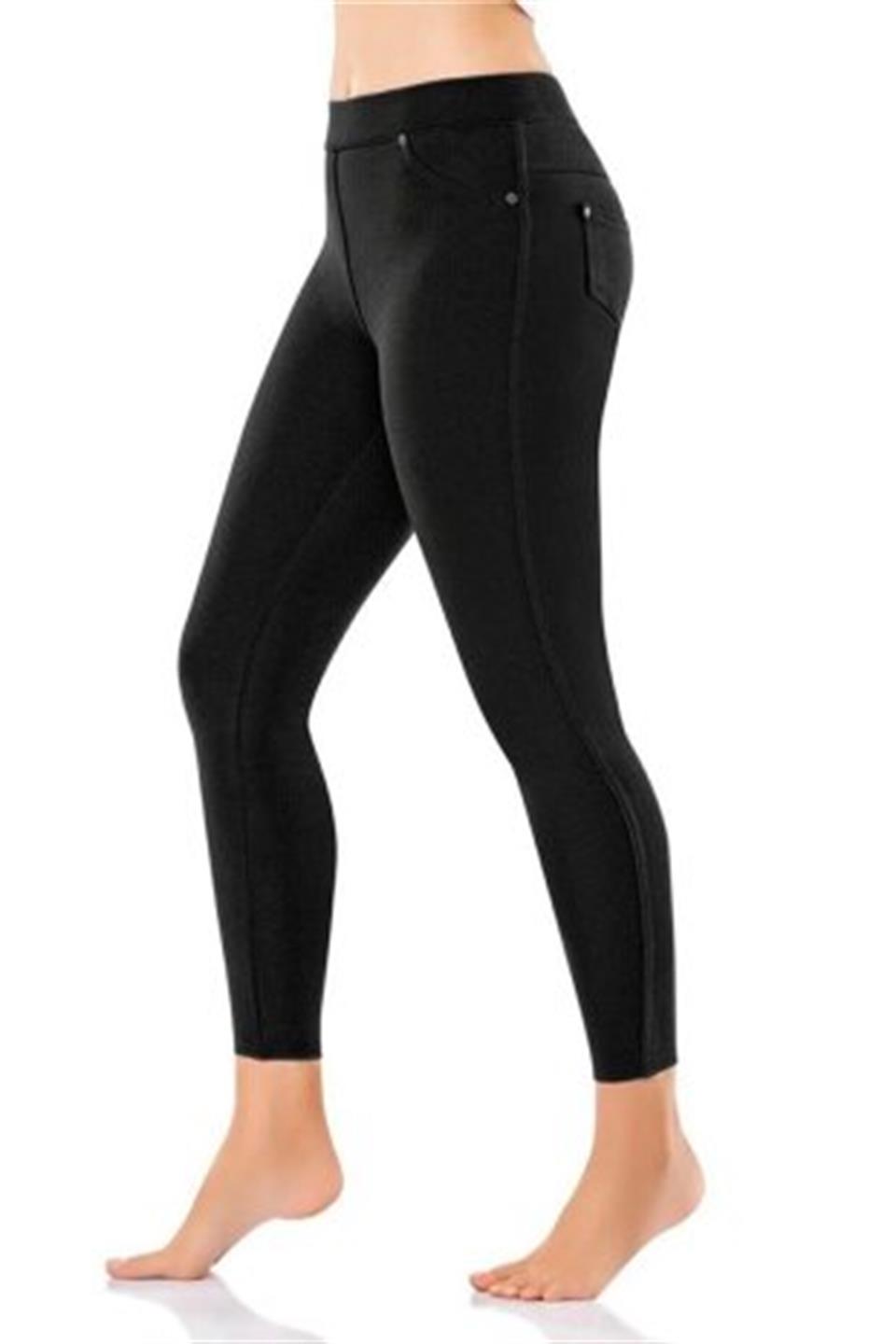 Kışlık Siyah Cepli Çelik Örme Pantolon Tayt 149