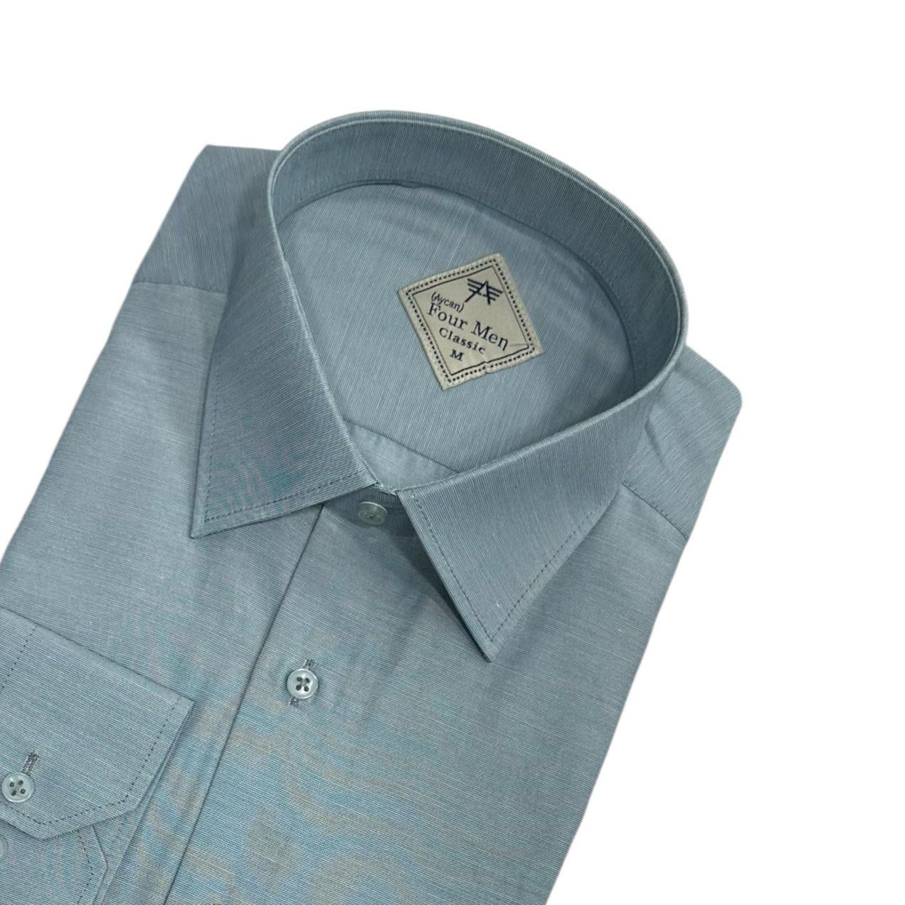 Klasik %100 Cotton Uzun Kollu Terletmeyen Kışlık Flanel Kumaş Haki Gömlek (Regular Kalıp)