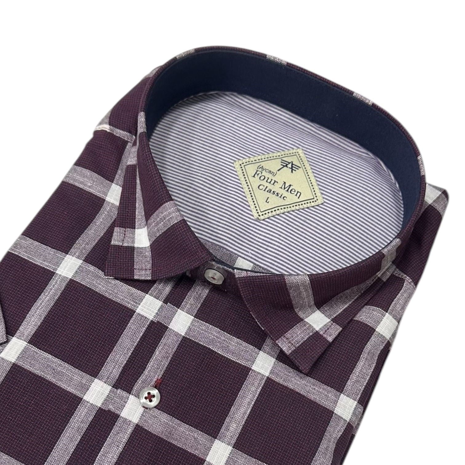Linen Keten Klasik %100 Cotton Kısa Kollu Terletmeyen Gömlek 