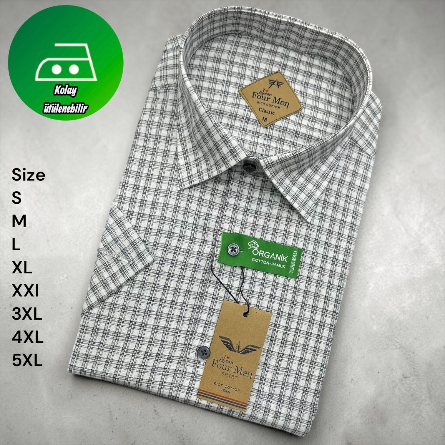 Linen Keten Klasik %100 Cotton Kısa Kollu Terletmeyen Gömlek 
