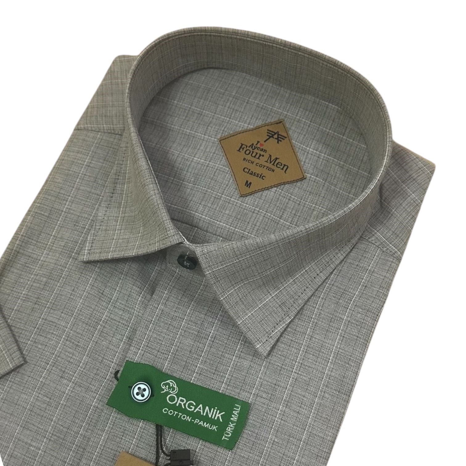Linen Keten Klasik %100 Cotton Kısa Kollu Terletmeyen Gömlek 